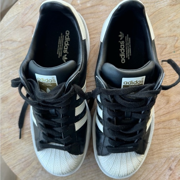 ADIDAS Superstar Bonega Sneaker White On Black Mens 7.5 Women’s 9* - Picture 5 of 7